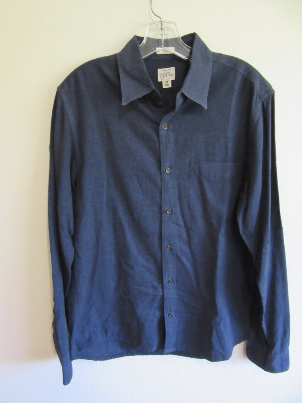 J. Crew Blue M Slim Brushed Twill Button Down Collar Long Sleeve Shirt